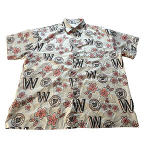 Mash Mens Hawaiian Shirt Washington Nationals MLB Baseball XL Floral Sports